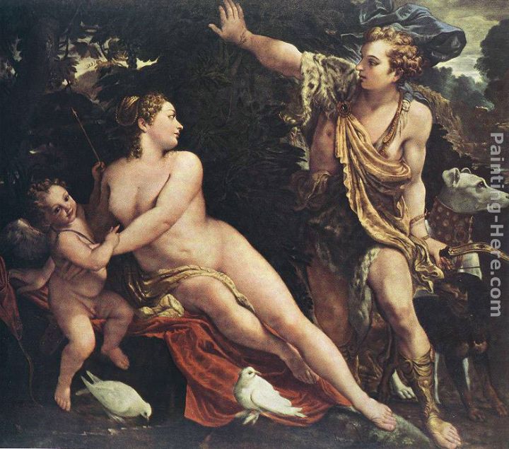 Venus and Adonis painting - Annibale Carracci Venus and Adonis art painting